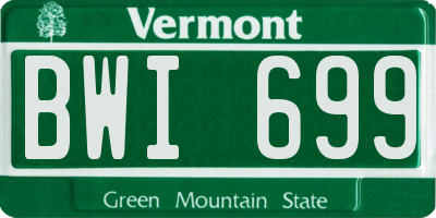 VT license plate BWI699