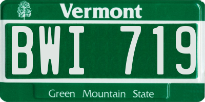 VT license plate BWI719