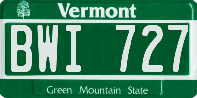 VT license plate BWI727