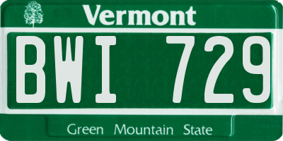 VT license plate BWI729