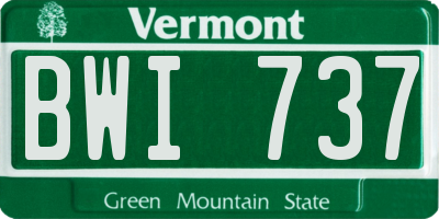VT license plate BWI737