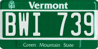 VT license plate BWI739