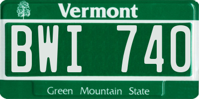 VT license plate BWI740