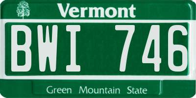 VT license plate BWI746