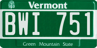 VT license plate BWI751