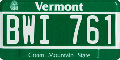 VT license plate BWI761