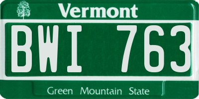 VT license plate BWI763
