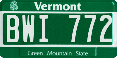 VT license plate BWI772