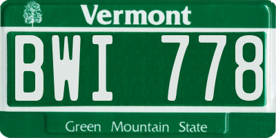 VT license plate BWI778