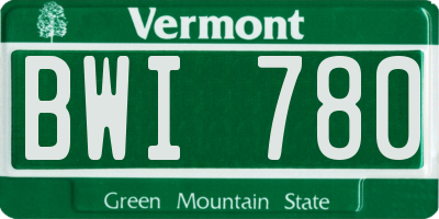 VT license plate BWI780