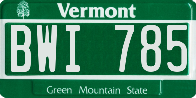 VT license plate BWI785