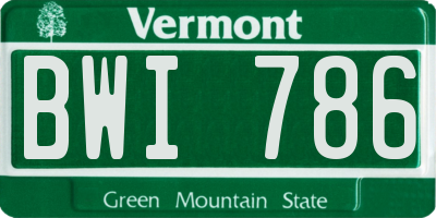 VT license plate BWI786