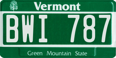VT license plate BWI787