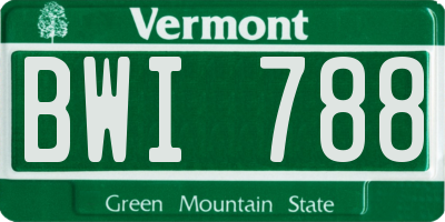 VT license plate BWI788