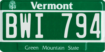 VT license plate BWI794