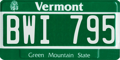 VT license plate BWI795