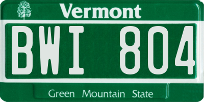 VT license plate BWI804