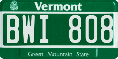 VT license plate BWI808