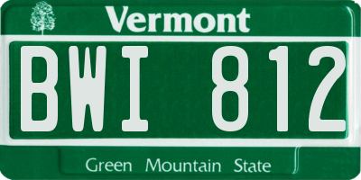 VT license plate BWI812