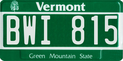 VT license plate BWI815