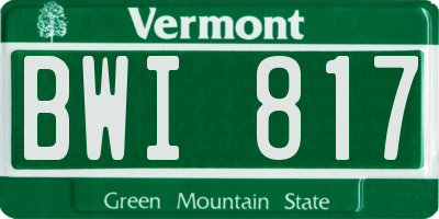 VT license plate BWI817