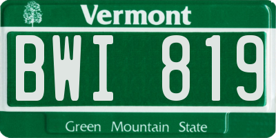 VT license plate BWI819