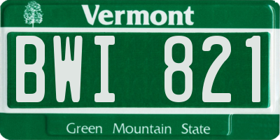 VT license plate BWI821