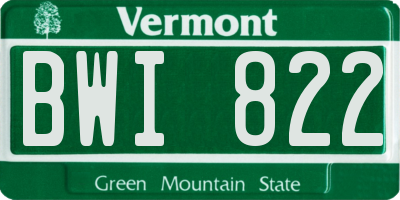 VT license plate BWI822