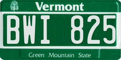 VT license plate BWI825