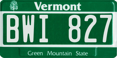 VT license plate BWI827