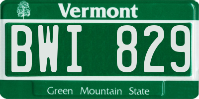 VT license plate BWI829
