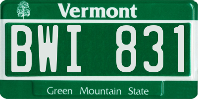 VT license plate BWI831