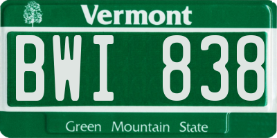 VT license plate BWI838