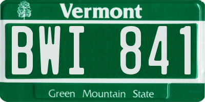 VT license plate BWI841