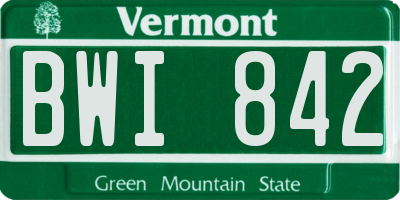 VT license plate BWI842