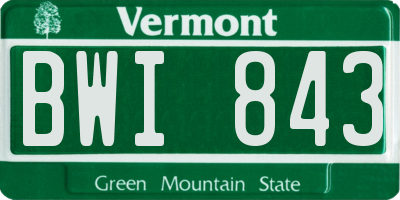 VT license plate BWI843