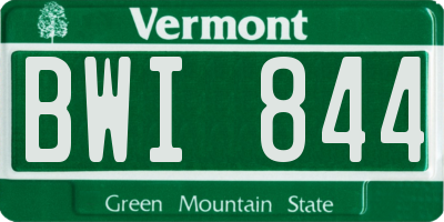 VT license plate BWI844