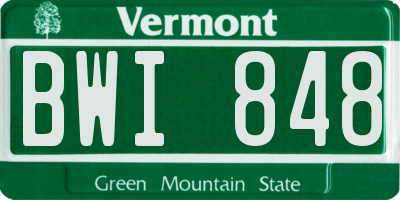 VT license plate BWI848
