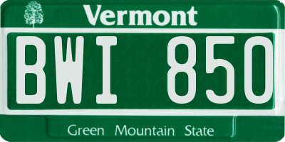 VT license plate BWI850