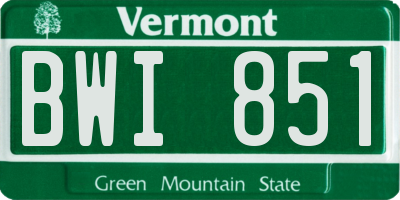 VT license plate BWI851