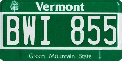 VT license plate BWI855