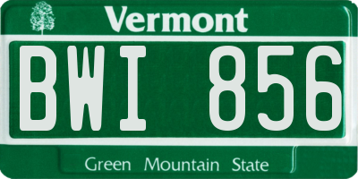 VT license plate BWI856