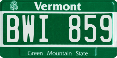 VT license plate BWI859