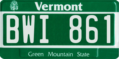 VT license plate BWI861