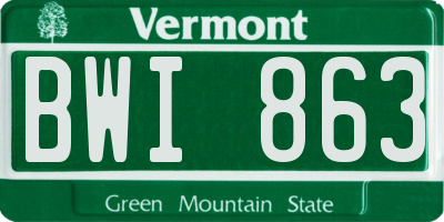 VT license plate BWI863
