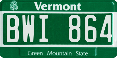 VT license plate BWI864