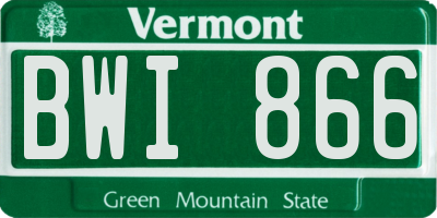 VT license plate BWI866