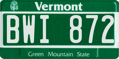 VT license plate BWI872