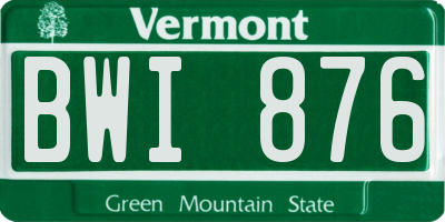VT license plate BWI876
