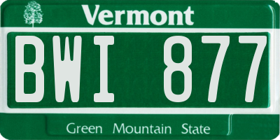 VT license plate BWI877